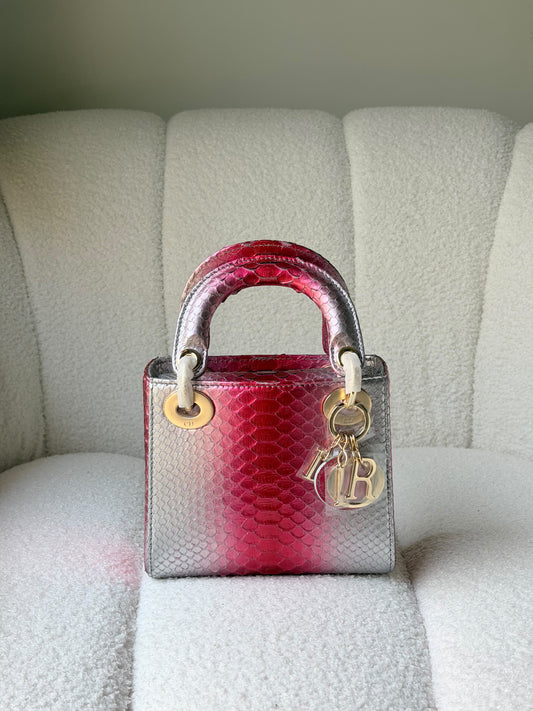 Christian Dior Python Mini Lady Dior Bag