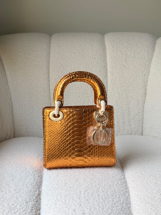 Christian Dior Python Mini Lady Dior Bag