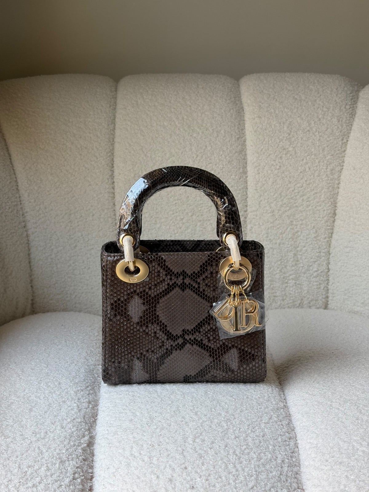 Christian Dior Python Bicolor Mini Lady Dior Bag
