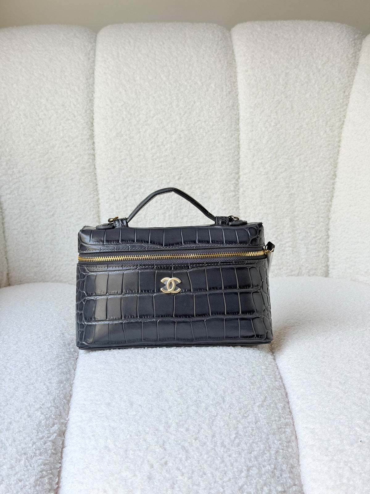 Chanel Crocodile Embossed Slim Vanity Bags