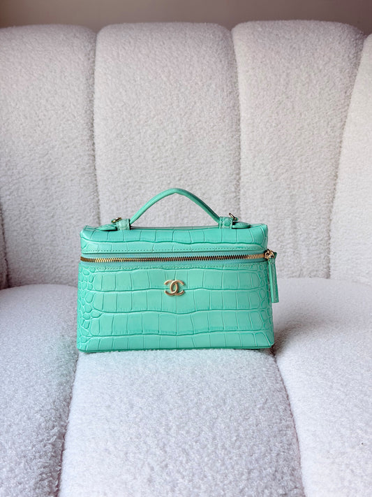 Chanel Crocodile Embossed Slim Vanity Bags