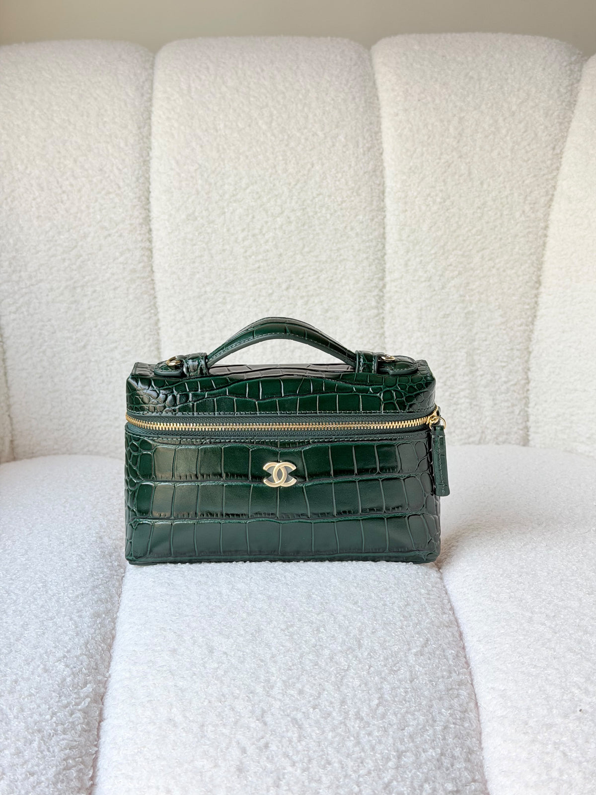 Chanel Crocodile Embossed Slim Vanity Bags