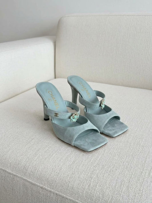Chanel Suede Mule Heels