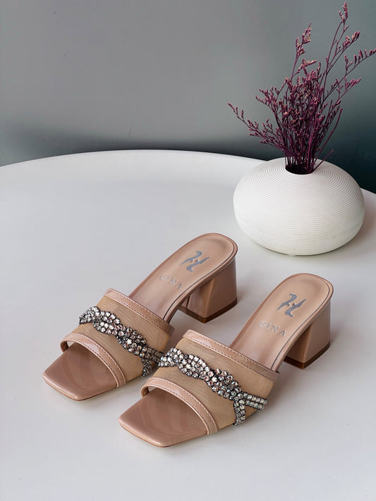 Gina Luxury Heeled Mules - 36-41 Size