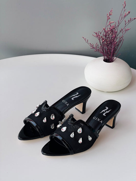 Gina Luxury Heeled Mules - 36-41 Size