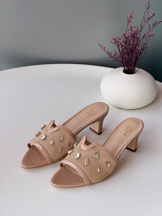 Gina Luxury Heeled Mules - 36-41 Size