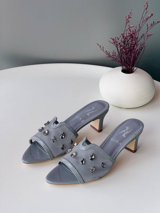 Gina Luxury Heeled Mules - 36-41 Size