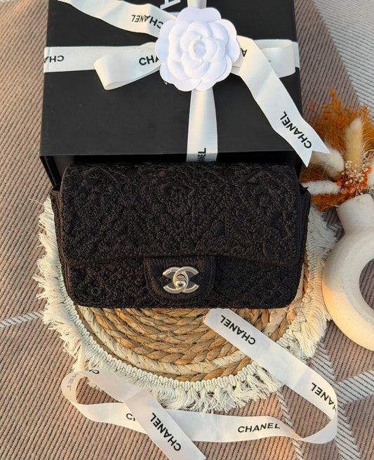 Chanel Tweed Texture Interwoven Bag - 20 cm