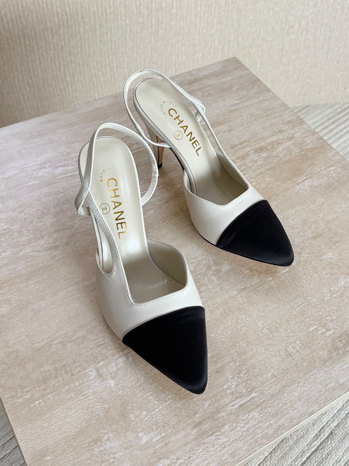 Chanel Slingback Lambskin Pointed Toe Sandal