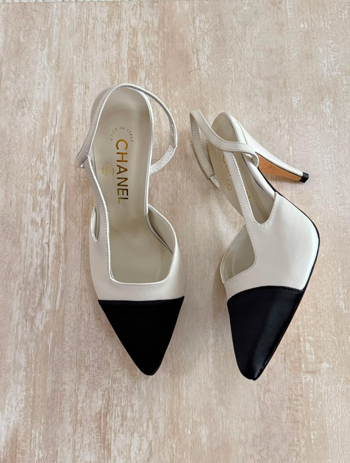 Chanel Slingback Lambskin Pointed Toe Sandal