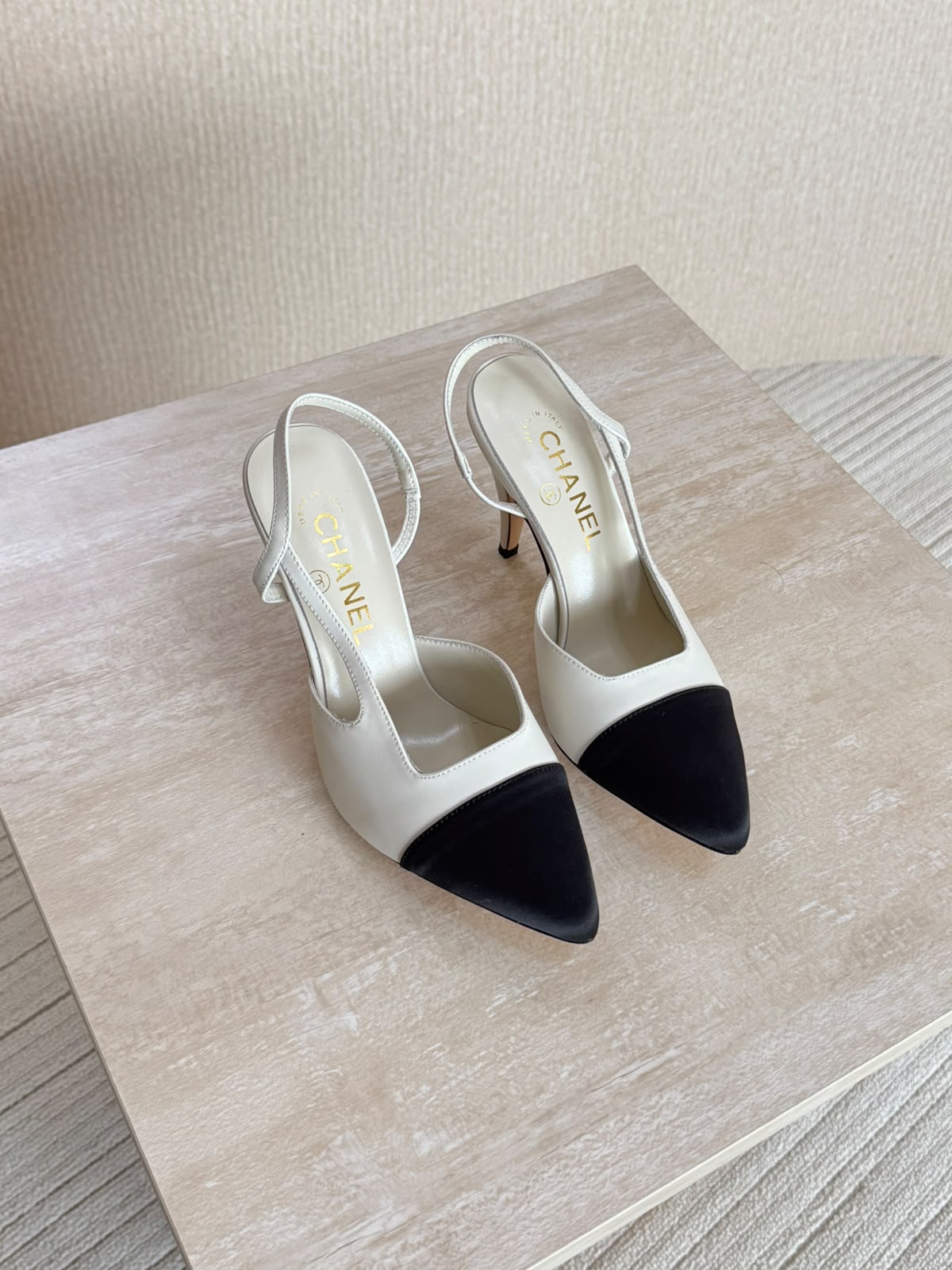 Chanel Slingback Lambskin Pointed Toe Sandal