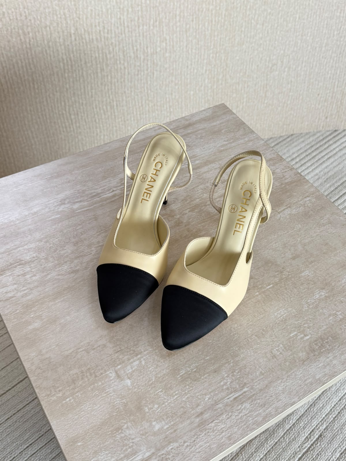 Chanel Slingback Lambskin Pointed Toe Sandal