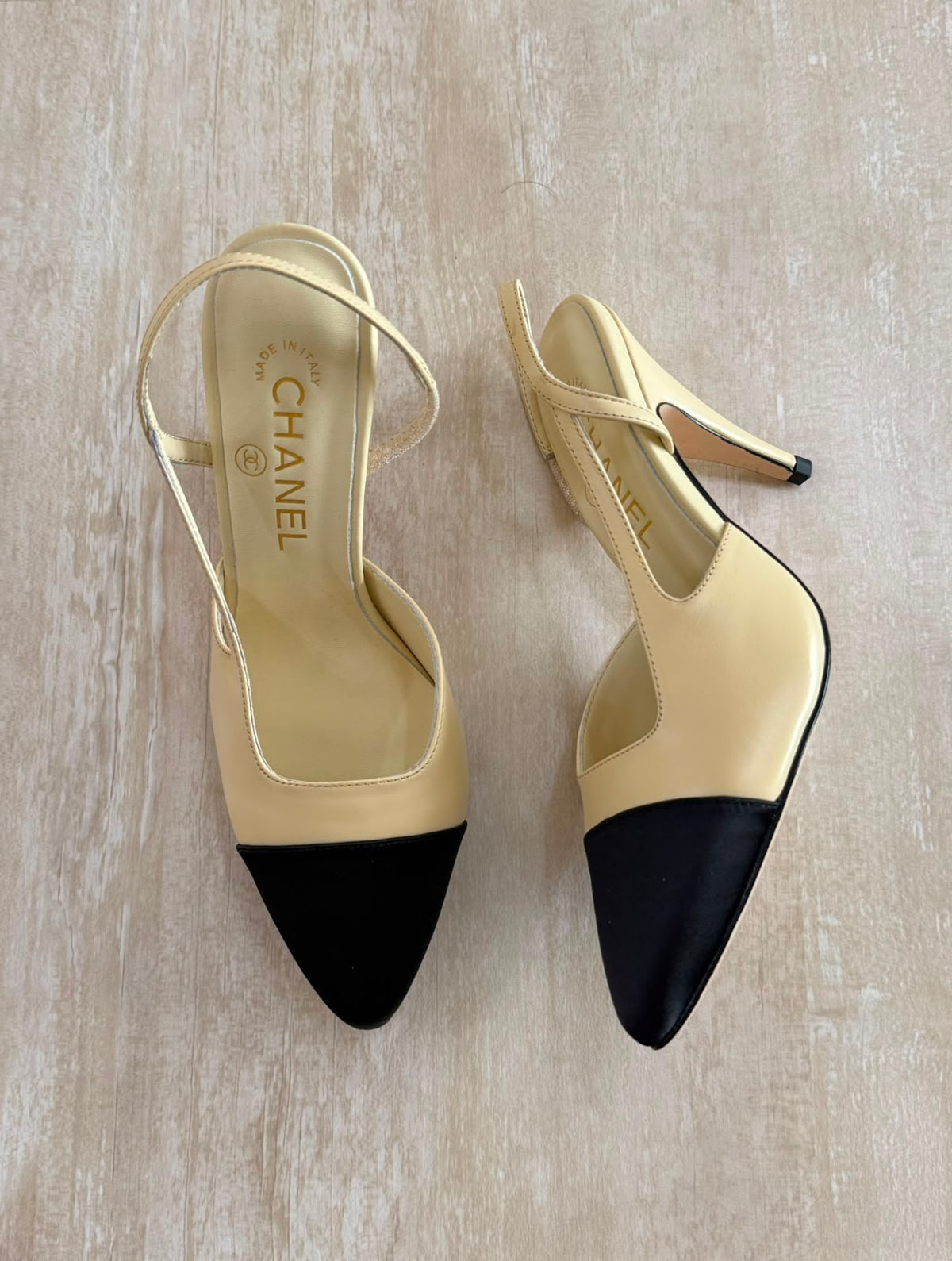 Chanel Slingback Lambskin Pointed Toe Sandal