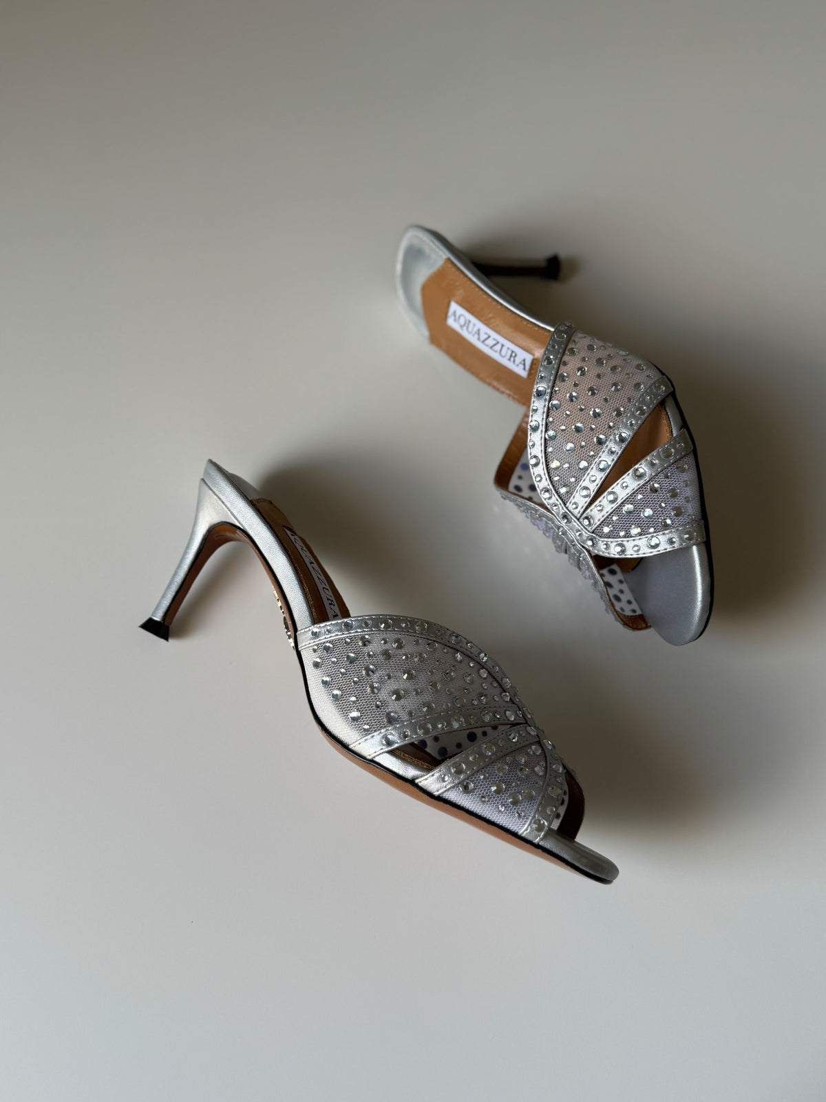 Aquazzura Lover Mules With Crystal Embellishment