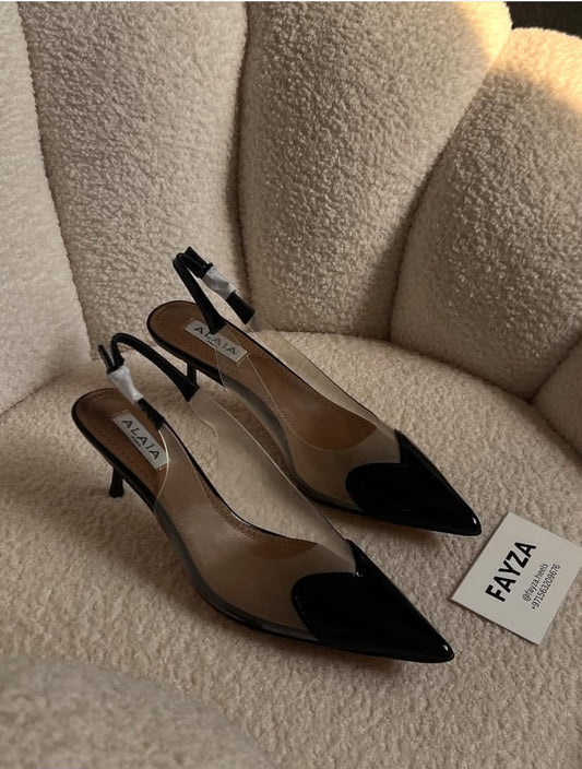 Alaia Slingback Heels Black