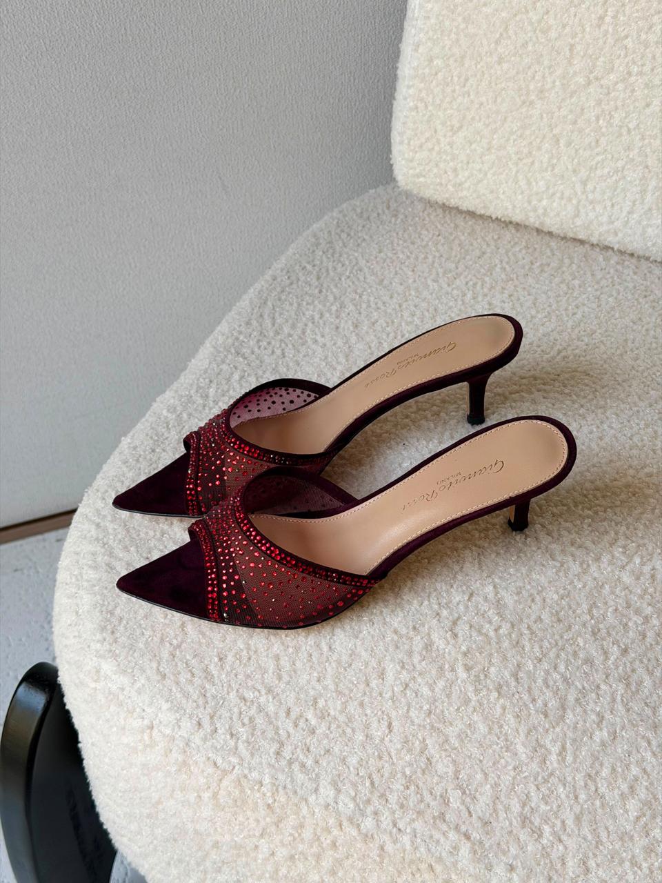 Gianvito Rossi Crystal-Embellished Mules