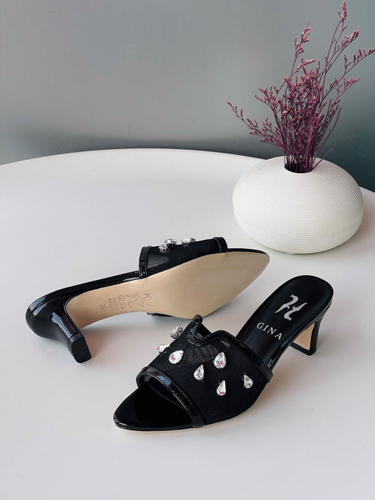 Gina Luxury Heeled Mules - 36-41 Size