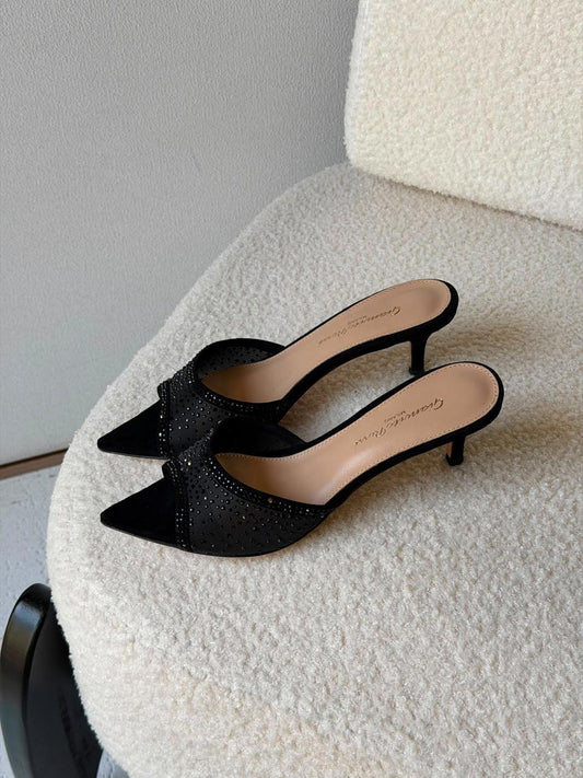 Gianvito Rossi Crystal-Embellished Mules