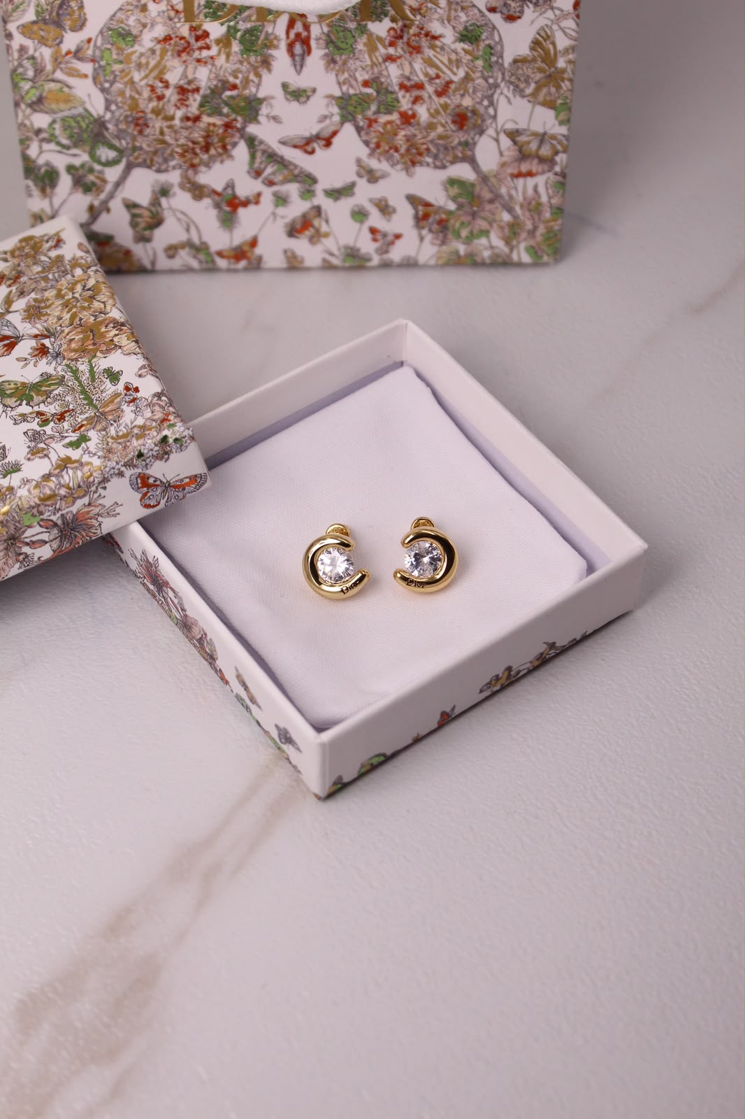 Dior CD Logo Stud Earrings