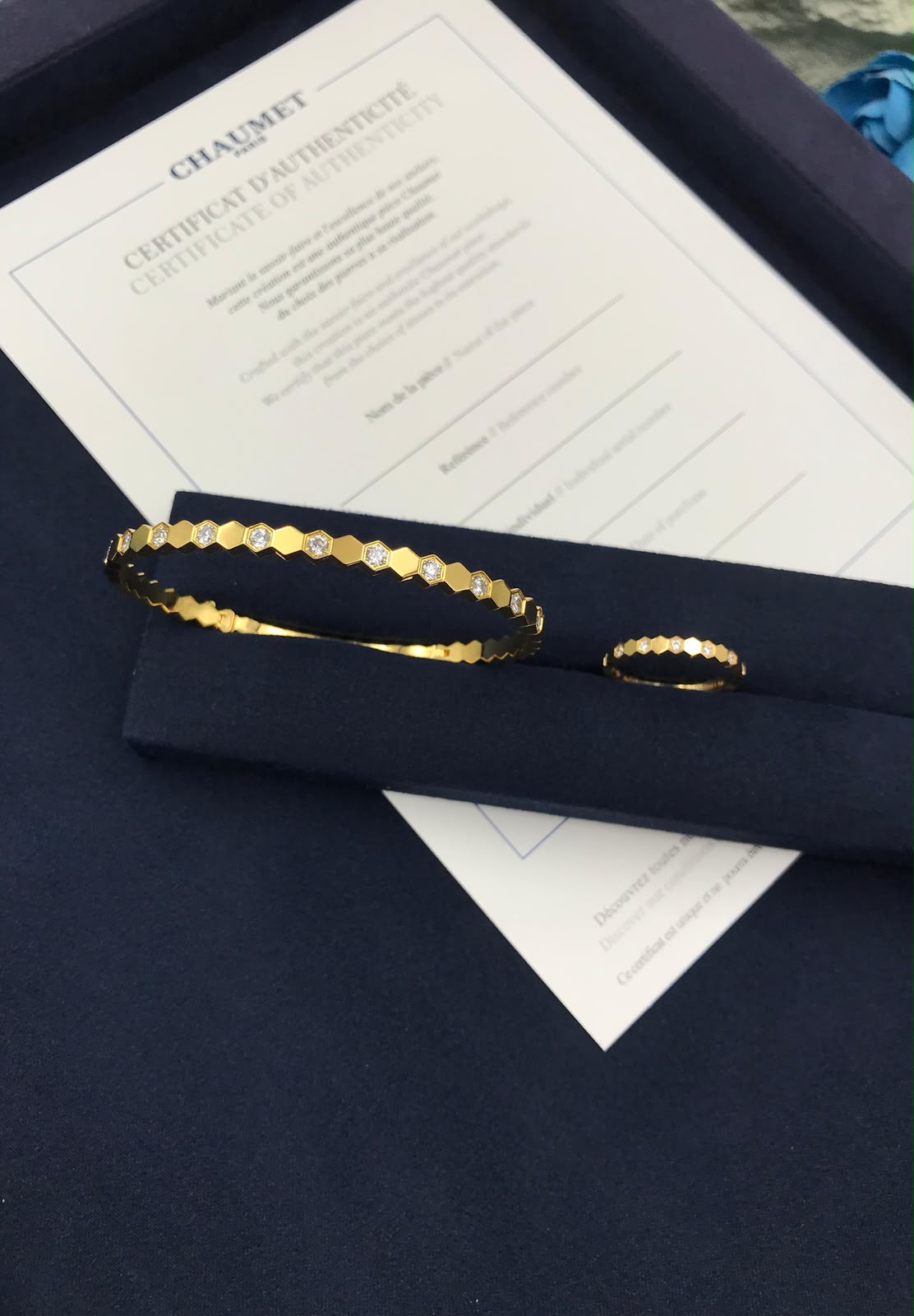 Chaumet Bee My Love Diamond Bangle & Ring (Yellow Gold)