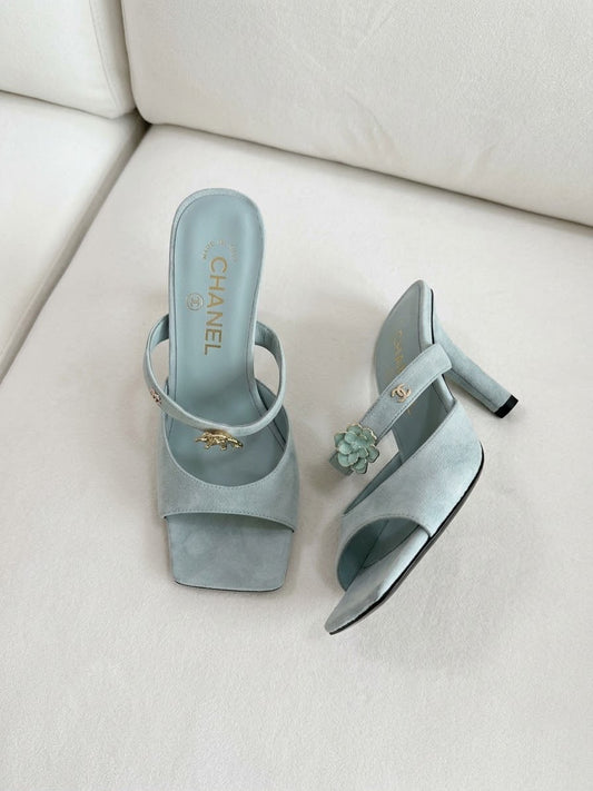 Chanel Suede Mule Heels