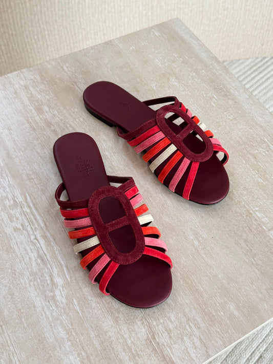 Hermes Multi Color Flat Sandal