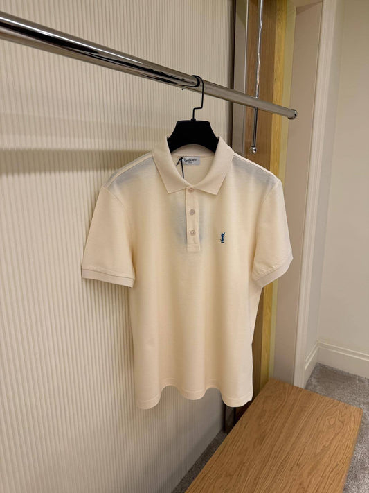 YSL Cream Piqué Polo