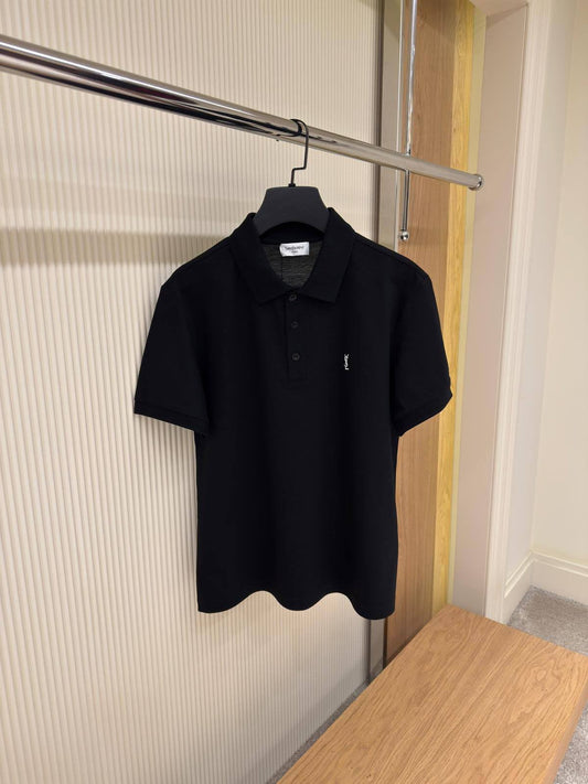 YSL Black Polo (White Logo)