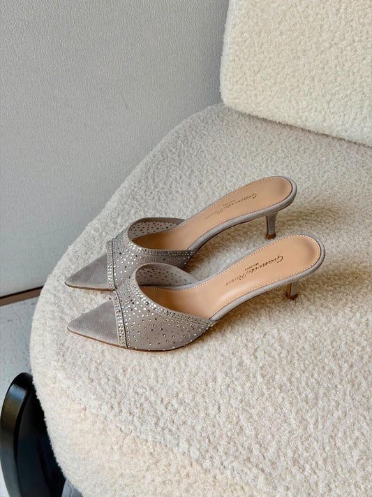 Gianvito Rossi Crystal-Embellished Mules