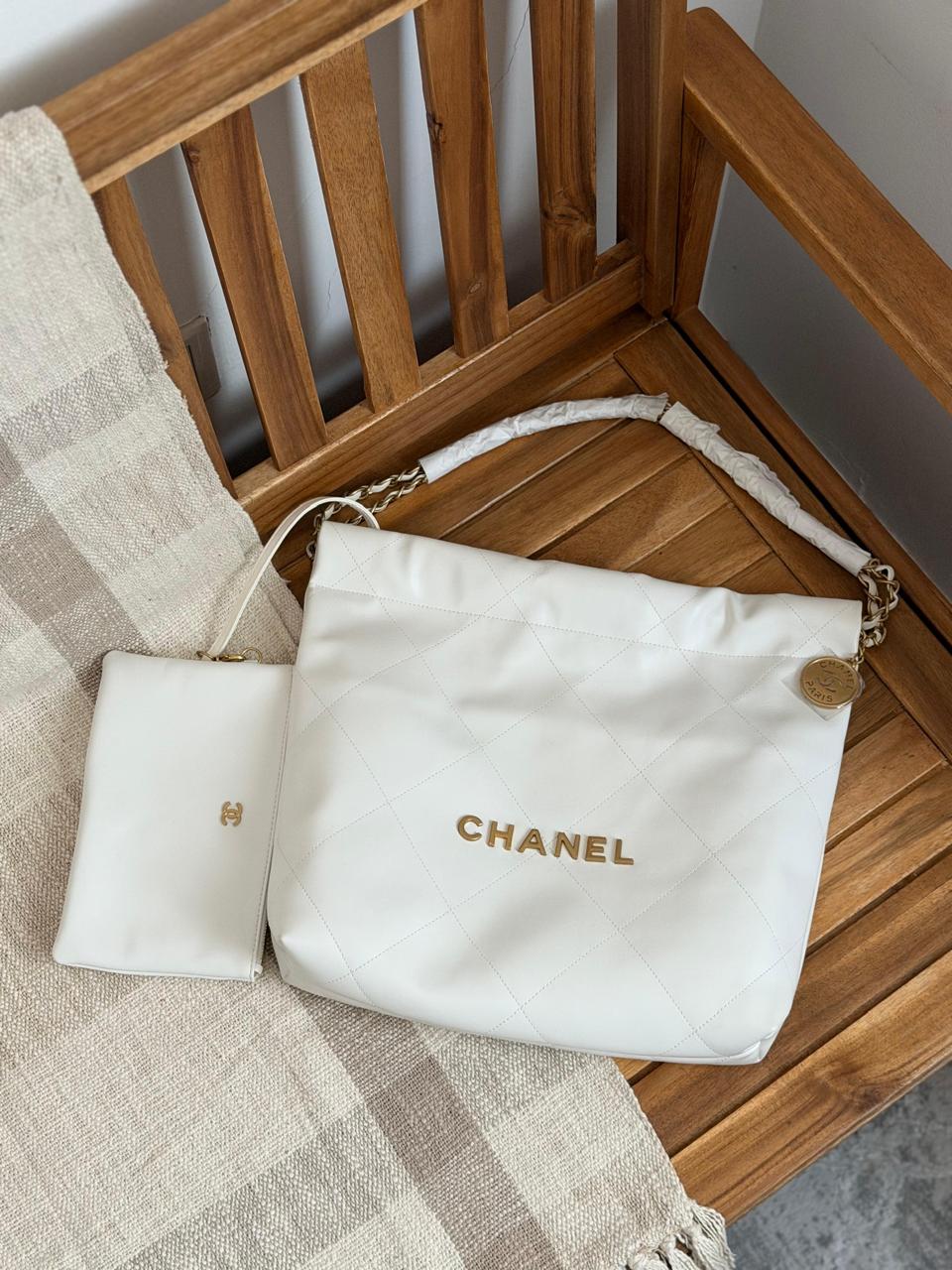 Chanel  Calfskin With Gold Logo 32 cm