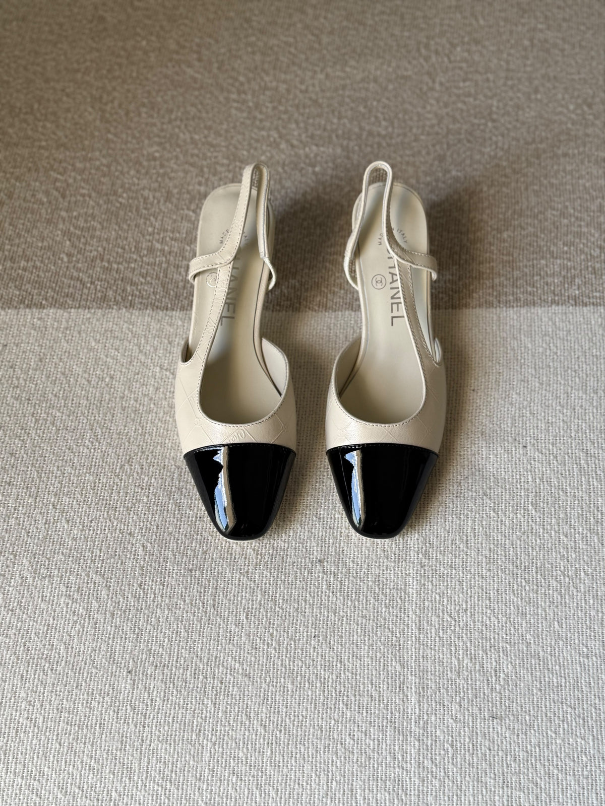 Chanel Slingback Heels In Goatskin Leather