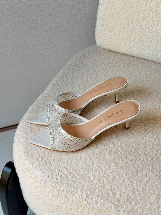 Gianvito Rossi Crystal-Embellished Mules